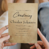 シンプルとエレガントソ素朴ン《キリスト教》洗礼式や命名式 招待状