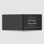 シンプルとエレガントダークグレー+ホワイトスクリプト文字 ゲストブック (全面)