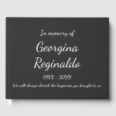 シンプルとエレガントダークグレー+ホワイトスクリプト文字 ゲストブック (正面)