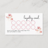 シンプルとエレガントピンクと金ゴールドの素朴な花 ロイヤリティカード (正面)