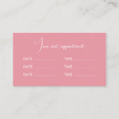 シンプルとエレガントピンクと金ゴールドの素朴な花 予約カード (裏面)