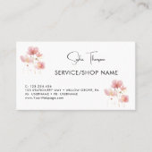 シンプルとエレガントピンクと金ゴールドの素朴な花 予約カード (正面)