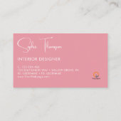 シンプルとエレガントピンクと金ゴールドの素朴な花 名刺 (裏面)