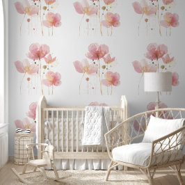 シンプルとエレガントピンクと金ゴールドの素朴な花 壁紙