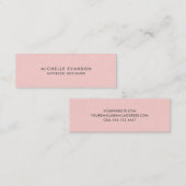 シンプルとエレガントピンクリネンプロフェッショナル スキニー名刺 (正面/裏面)