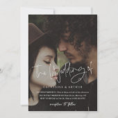 シンプルとエレガントブリックのオーバーレイ結婚写真 招待状 (正面)