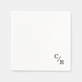 シンプルとエレガントモノグラム結婚イニシャル スタンダードカクテルナプキン (正面)