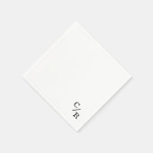 シンプルとエレガントモノグラム結婚イニシャル スタンダードカクテルナプキン (角)