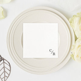 シンプルとエレガントモノグラム結婚イニシャル スタンダードカクテルナプキン