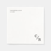シンプルとエレガントモノグラム結婚イニシャル スタンダードカクテルナプキン (正面)