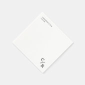 シンプルとエレガントモノグラム結婚イニシャル スタンダードカクテルナプキン (角)