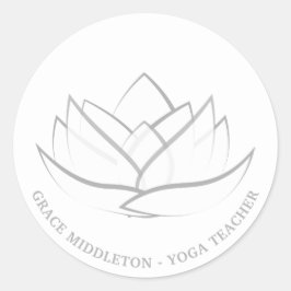 シンプルとエレガントロータスフラワーカスタム ラウンドシール