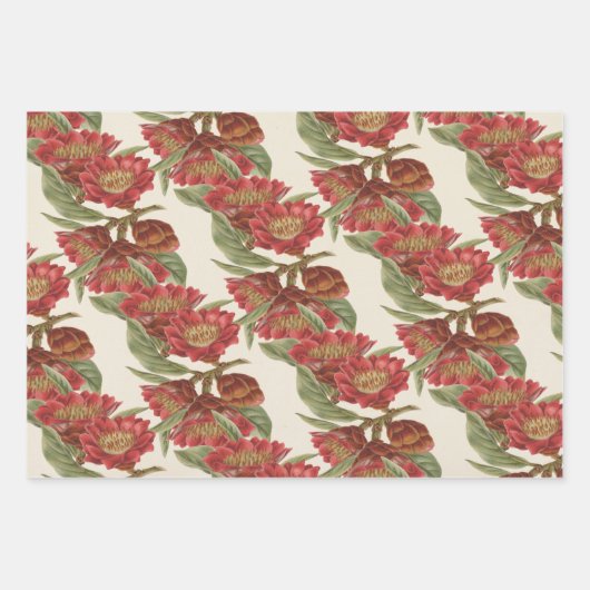 シンプルとエレガントヴィンテージ休日フローラ ラッピングペーパーシート (正面2)