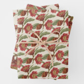 シンプルとエレガントヴィンテージ休日フローラ ラッピングペーパーシート (インサイチュ)