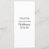 シンプルとエレガント白黒のメ結婚ニュー・カード メニュー (裏面)