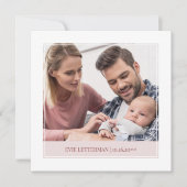 シンプルとエレガントBaby Girl 3フォト誕生 案内状 (正面)