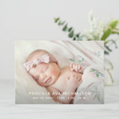 シンプルとクラシックダブル写真誕生のお知らせ 招待状 (スタンド正面)