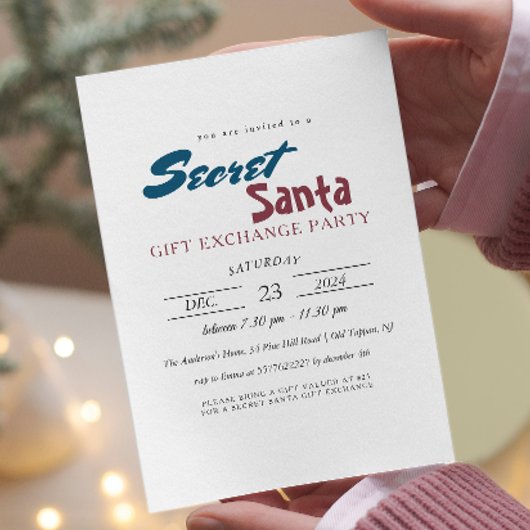 シンプルとシエレガントクレットサンタクリスマスパーティー 招待状