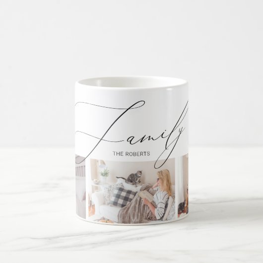 シンプルとシック写真コラージュ |ファミリ コーヒーマグカップ (中央)