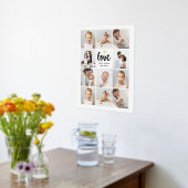 シンプルとシック写真コラージュ |ラブ金ゴールドハート 箔ポスター (レイダウン (キッチン))