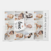 シンプルとシック写真コラージュ |愛するハート キッチンタオル (横)