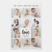 シンプルとシック写真コラージュ |愛するハート キッチンタオル (縦)