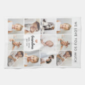 シンプルとシック |おばあちゃんのハートフォトコラージュ キッチンタオル (横)