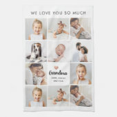 シンプルとシック |おばあちゃんのハートフォトコラージュ キッチンタオル (縦)