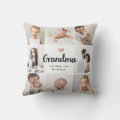 シンプルとシック |おばあちゃんのハートフォトコラージュ クッション (裏面)