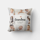 シンプルとシック |おばあちゃんのハートフォトコラージュ クッション (正面)
