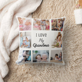 シンプルとシック| おばあちゃんの写真コラージュ クッション