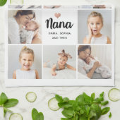 シンプルとシック |ハートフォトコラージュfor Nana キッチンタオル (折り畳み)