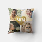シンプルとシック |ハート付きMomのフォトコラージュ クッション (裏面)