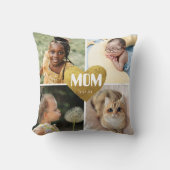 シンプルとシック |ハート付きMomのフォトコラージュ クッション (正面)