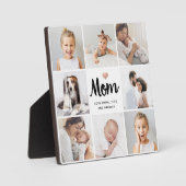 シンプルとシック |ハート付きMomのフォトコラージュ フォトプラーク (正面)