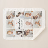 シンプルとシック |ハート写真コラージュ シェルパブランケット (正面(横))