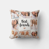 シンプルとシック |友最高のだちのハートフォトコラージュ クッション (正面)
