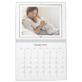 シンプルとシック |家族ハートフォトコラージュ2024 カレンダー (1月 2026)