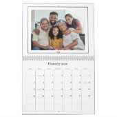 シンプルとシック |家族ハートフォトコラージュ2024 カレンダー (2月 2026)