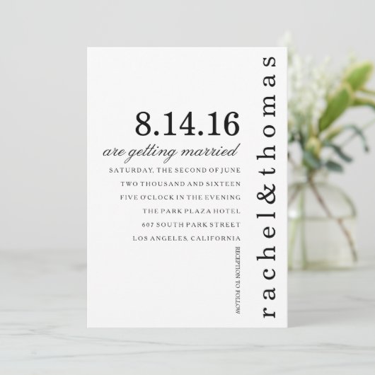 シンプルとシック 招待状 (スタンド正面)