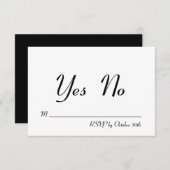 シンプルとスタイリッシュ白黒RSVP 出欠カード (正面/裏面)