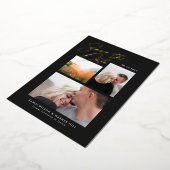 シンプルとスタイリッシュ3枚の写真Date Foilを保存 箔招待状 (回転した状態)