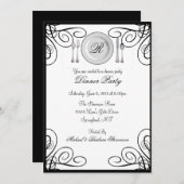 シンプルとディエレガントナーのパーティの招待状 招待状 (正面/裏面)