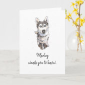 シンプルとハスキーミニマルホワイト・スペックル・ファーザーズの日 カード (黄色い花)