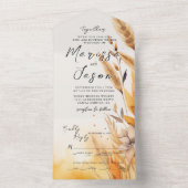 シンプルとパエレガントパ結婚パス オールインワン招待状 (内側)