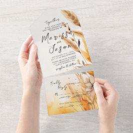 シンプルとパエレガントパ結婚パス オールインワン招待状