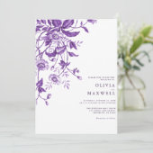 シンプルとパエレガントープルボホフローラ結婚ズ 招待状 (スタンド正面)