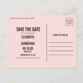 シンプルとピミニマルンクタイポグラフィ日付の保存 案内ポストカード (裏面)