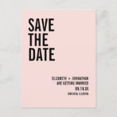 シンプルとピミニマルンクタイポグラフィ日付の保存 案内ポストカード (正面)