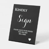 シンプルとブエレガントラッ結婚クのゲストブックサイン 台座サイン (正面)